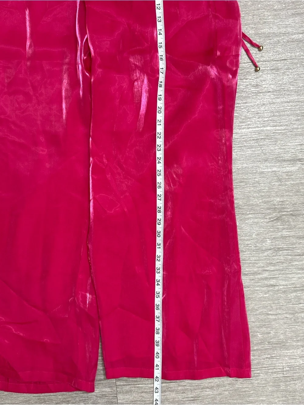 House of Harlow 1960 Hot Pink Satin 2 Piece Crop Top Wide Leg Pants Set S NWT